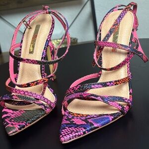 Leopard pink print heels